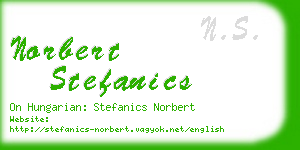 norbert stefanics business card